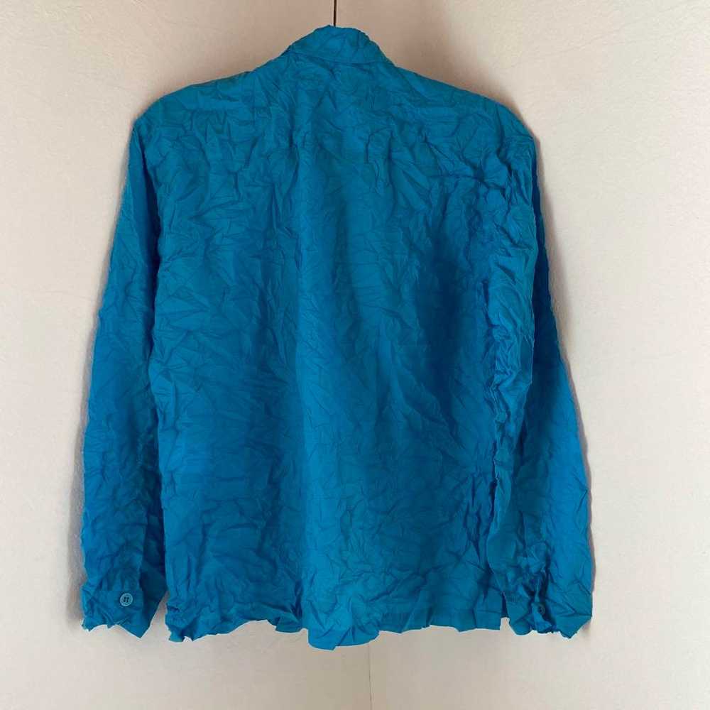 Issey Miyake M Long Sleeve Blouse Blue - image 2