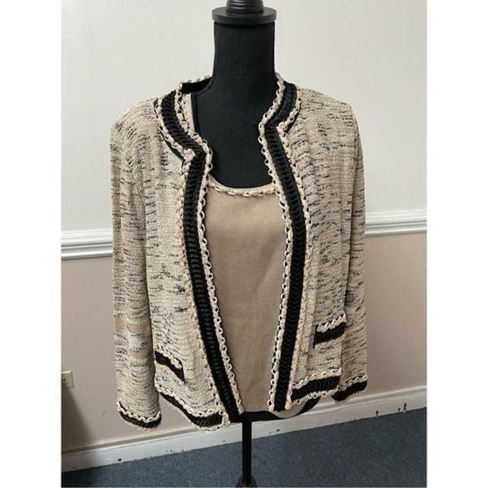 Ming Wang Jacket and Tank Top Tweed Sweater Set - image 1