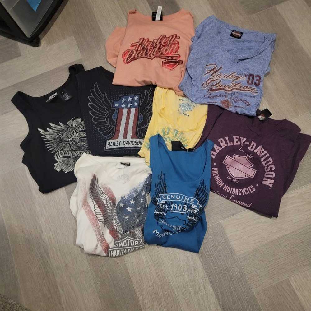 Harley Davidson bundle of women shirts tanks - image 1