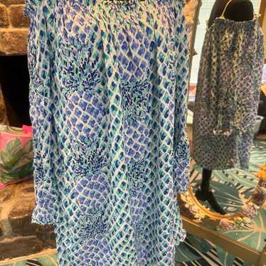 Lilly Pulitzer Nevie off shoulder dress XL Resort… - image 1