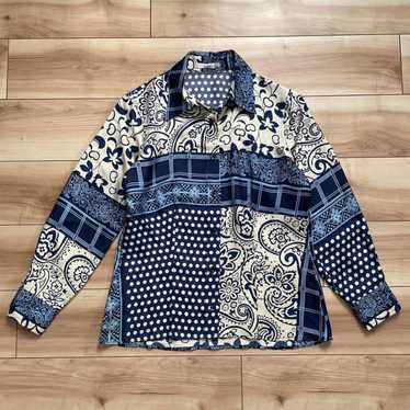 ETRO 100% silk paisley pattern long-sleeve shirt