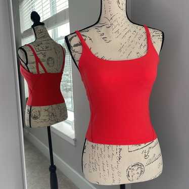 Lululemon fire red crop tank top size 6