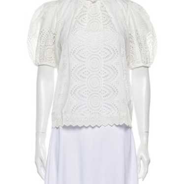 Ulla Johnson White Blouse Size4 Lace - image 1