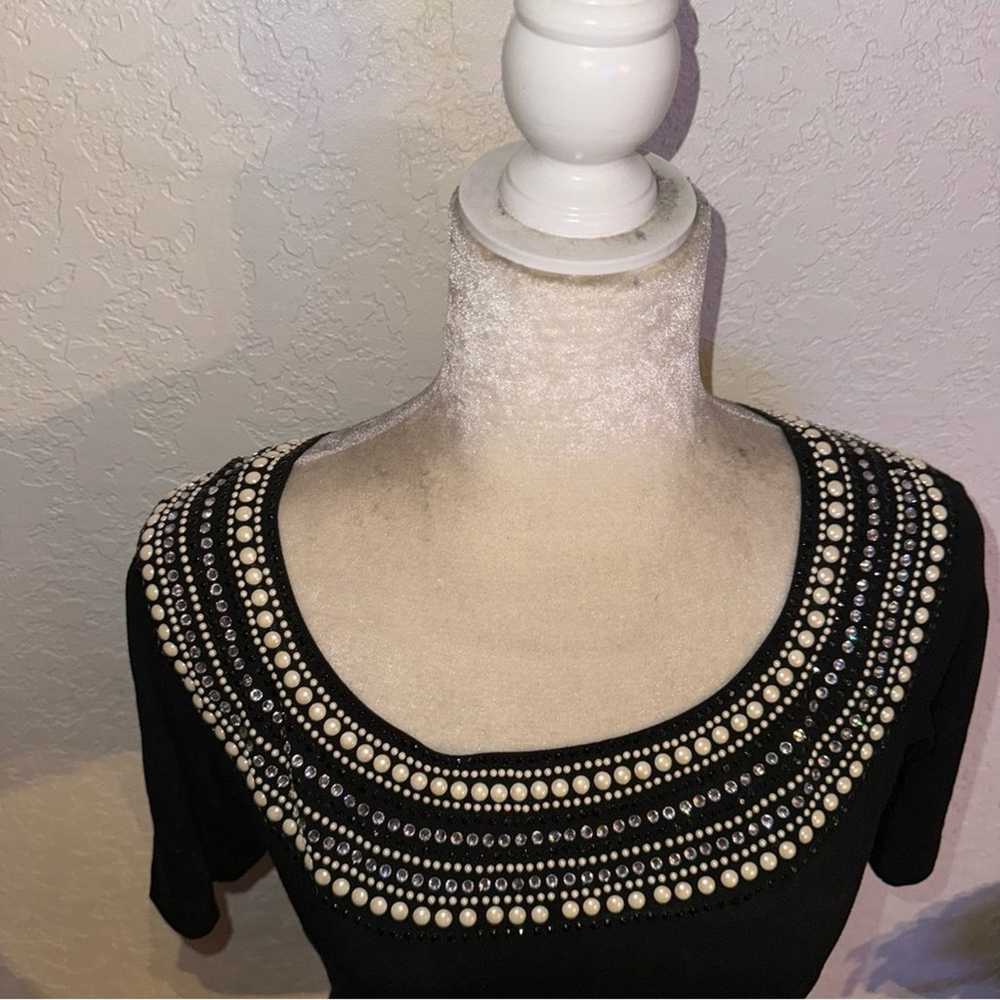 St. John Beaded Neckline Scoop Blouse - image 2