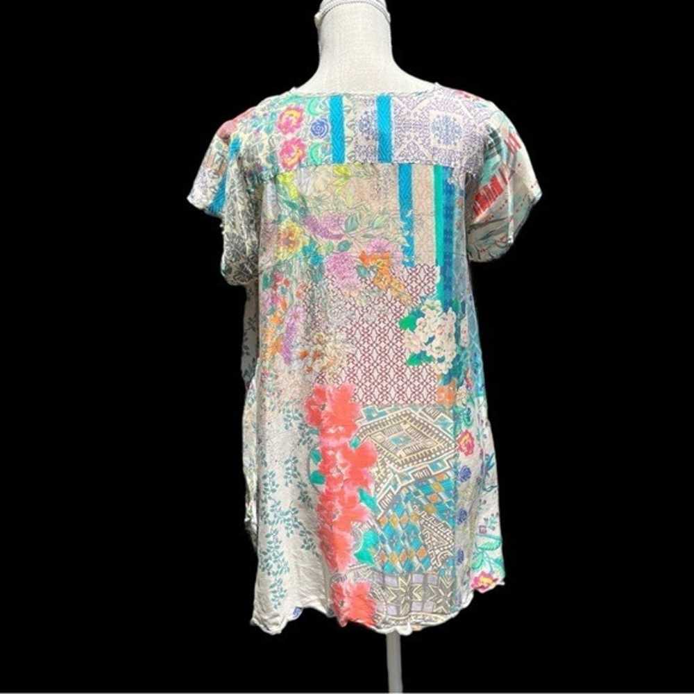 Johnny Was Bohemian Short-Sleeve Silk Asymmetrica… - image 10