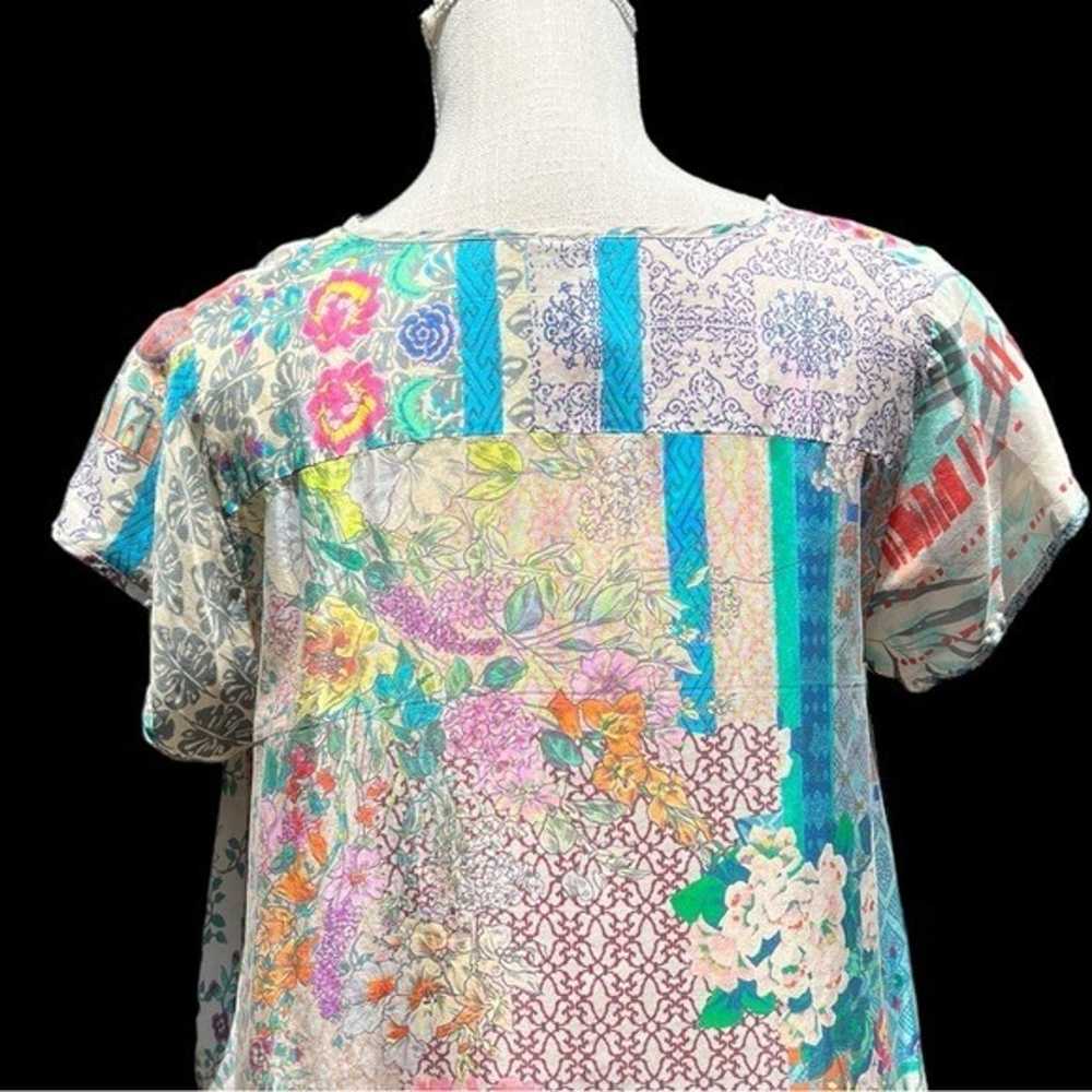 Johnny Was Bohemian Short-Sleeve Silk Asymmetrica… - image 11