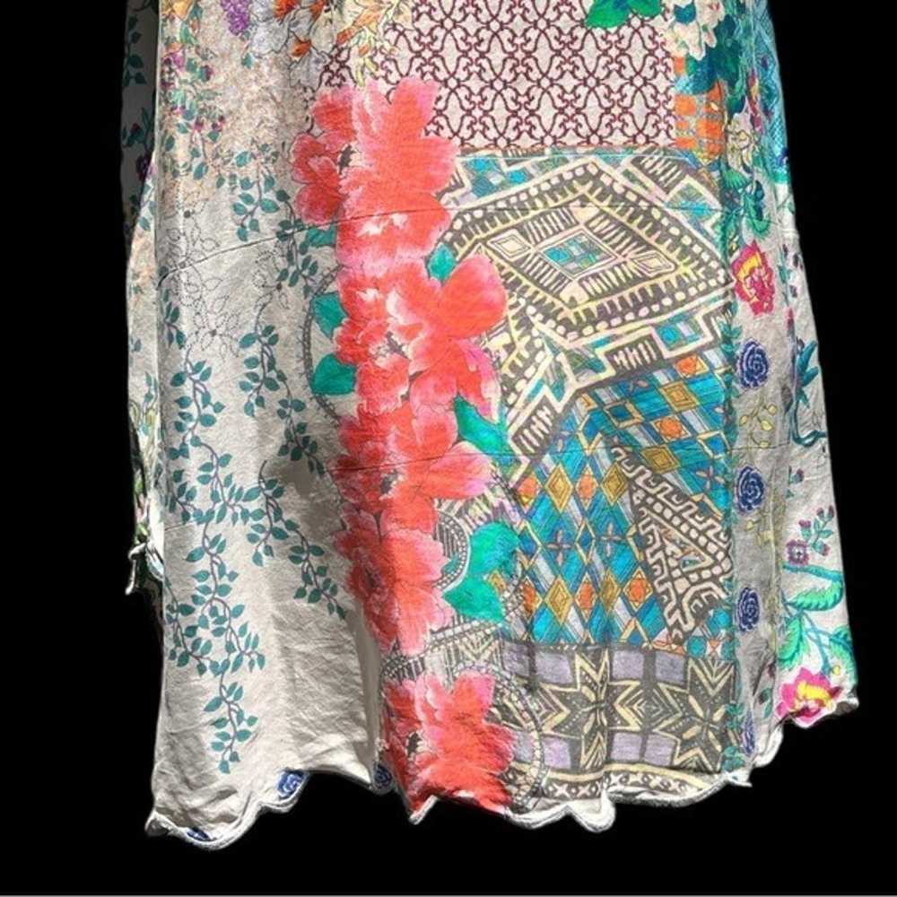 Johnny Was Bohemian Short-Sleeve Silk Asymmetrica… - image 12