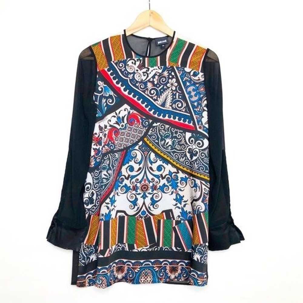 Just Cavalli graphic print, sheer tunic top - image 1