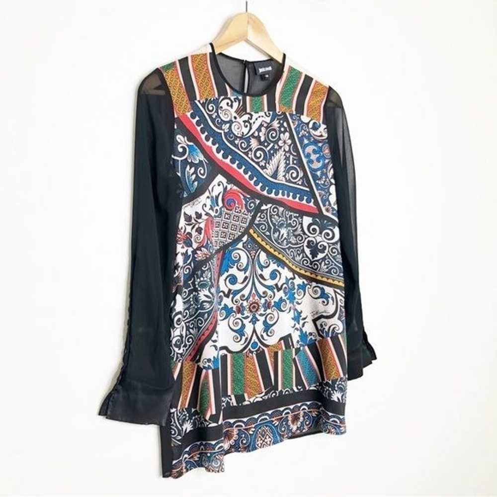 Just Cavalli graphic print, sheer tunic top - image 8