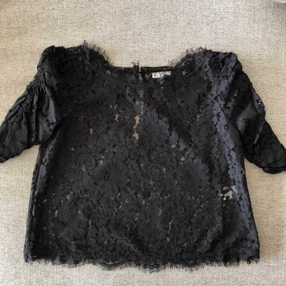 Joie Fanny Black Lace Top size S - image 9