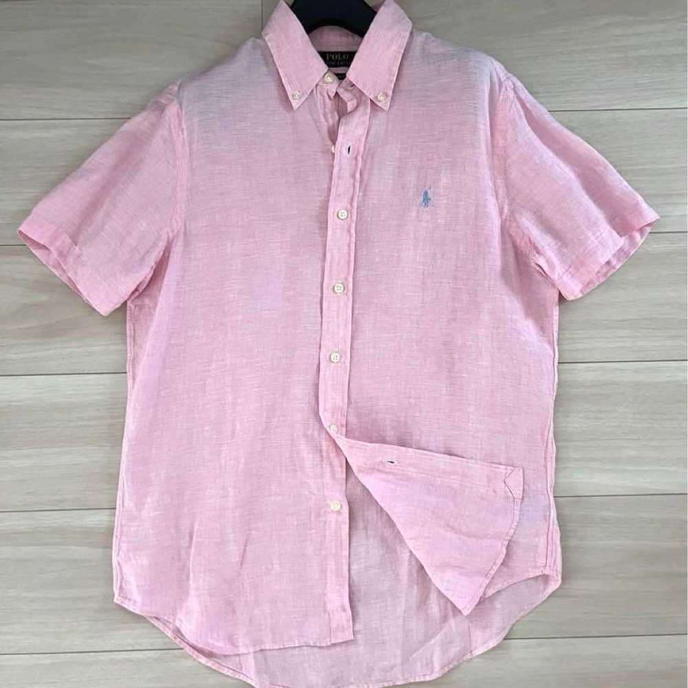 POLO RALPH LAUREN: Linen shirt in hemp pink. - image 3