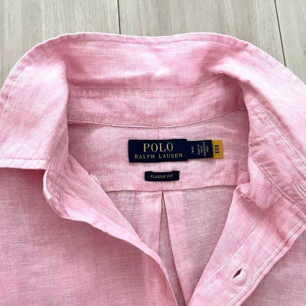 POLO RALPH LAUREN: Linen shirt in hemp pink. - image 4