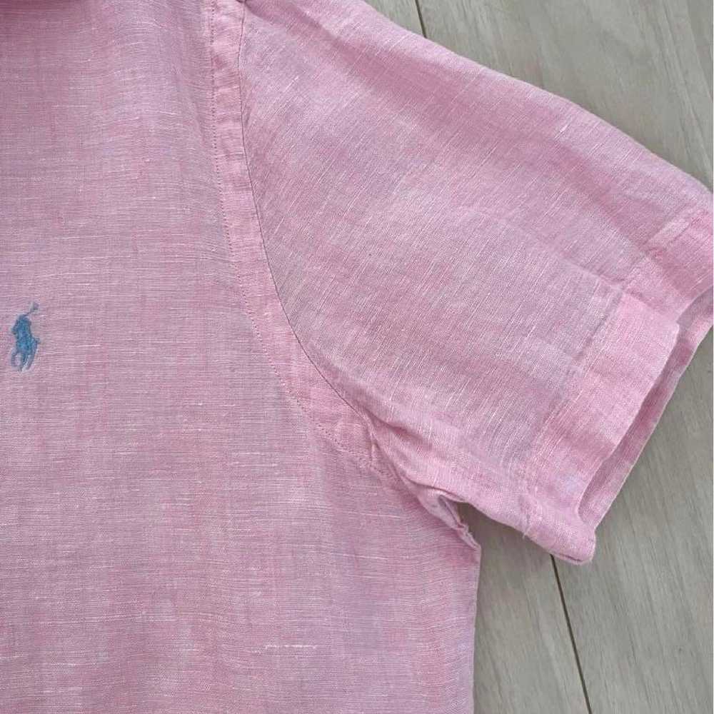 POLO RALPH LAUREN: Linen shirt in hemp pink. - image 6