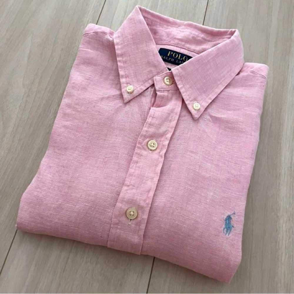 POLO RALPH LAUREN: Linen shirt in hemp pink. - image 9