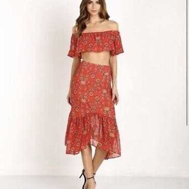 Pia Red Floral Two Piece Set- For Love a - image 1