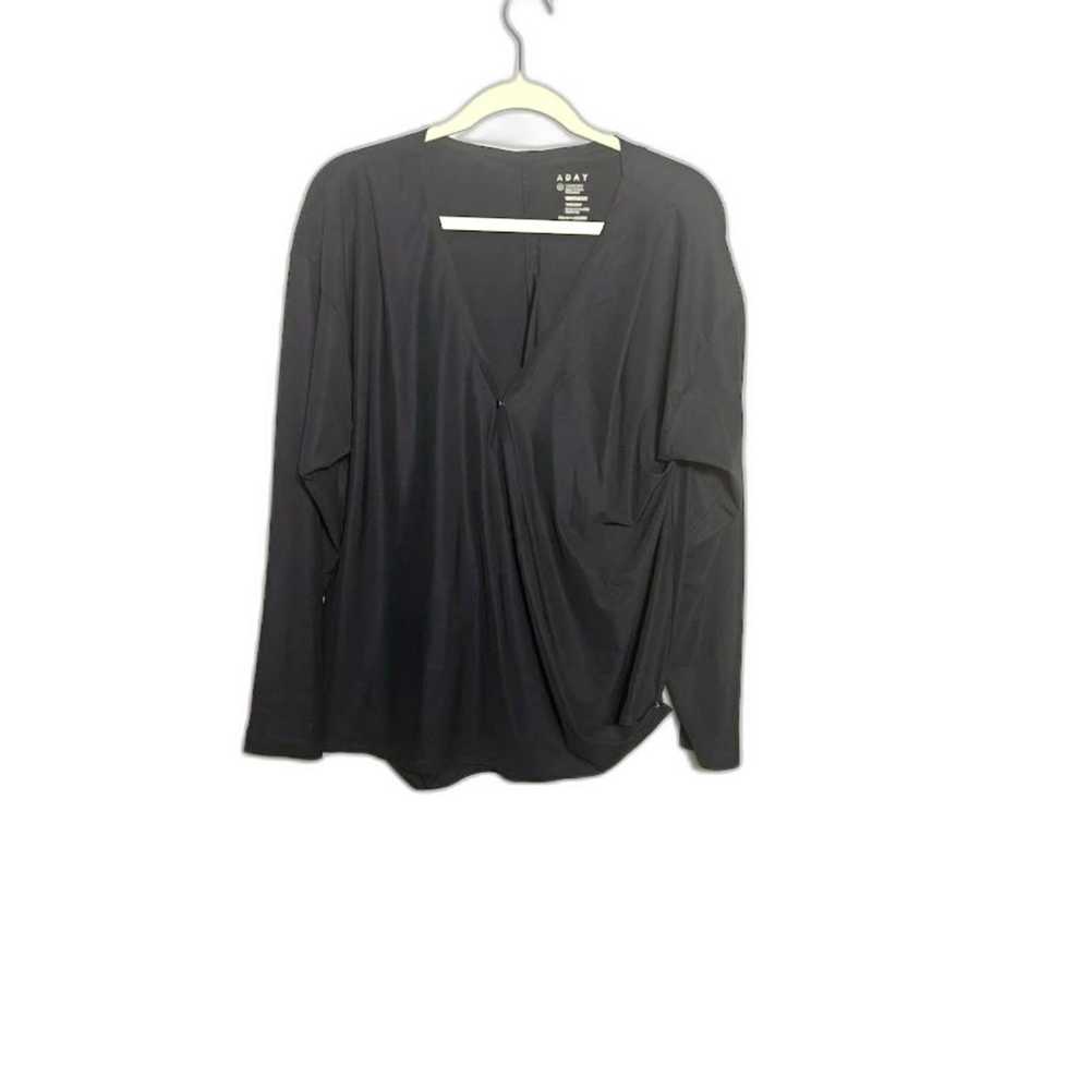 ADAY Top Women's Size Medium Black That's A Wrap … - image 2