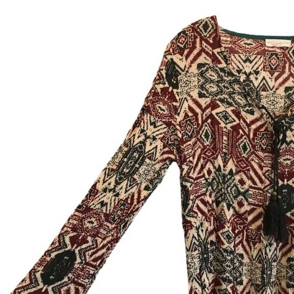 Tribal Print Peasant Top - image 3