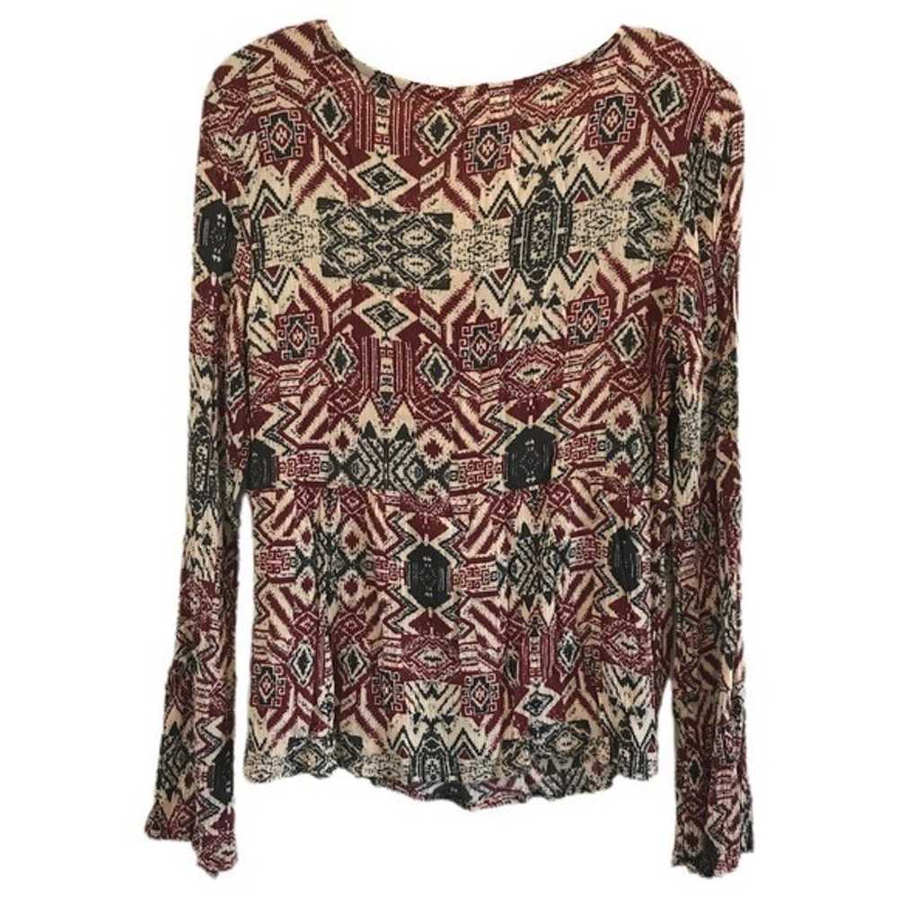 Tribal Print Peasant Top - image 6