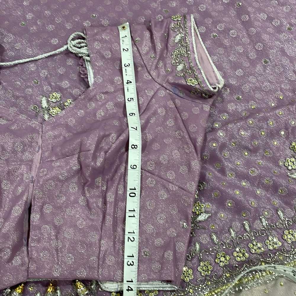 Indian Pakistani sari with blouse pearls and jard… - image 5