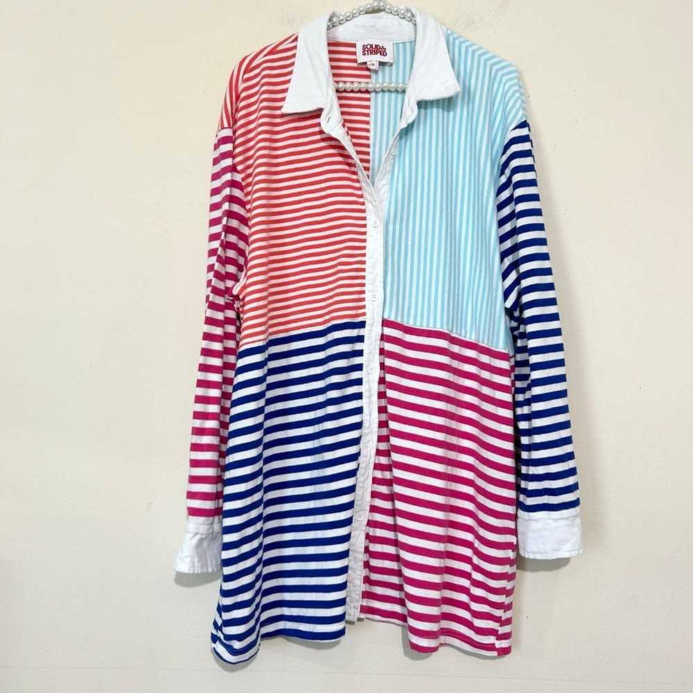 Solid & Striped Oxford Striped Color Block Tunic … - image 3