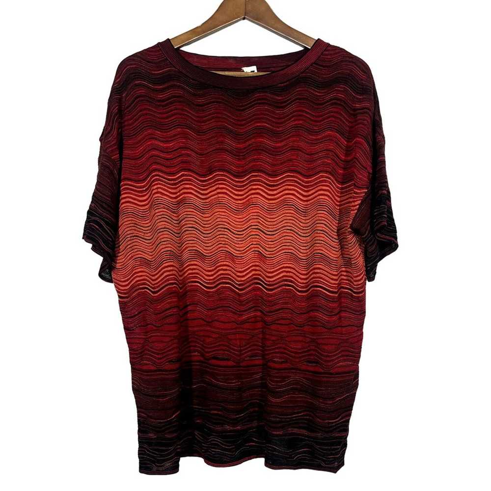 Missoni M Signature Red Oversize Tunic Top Short … - image 1