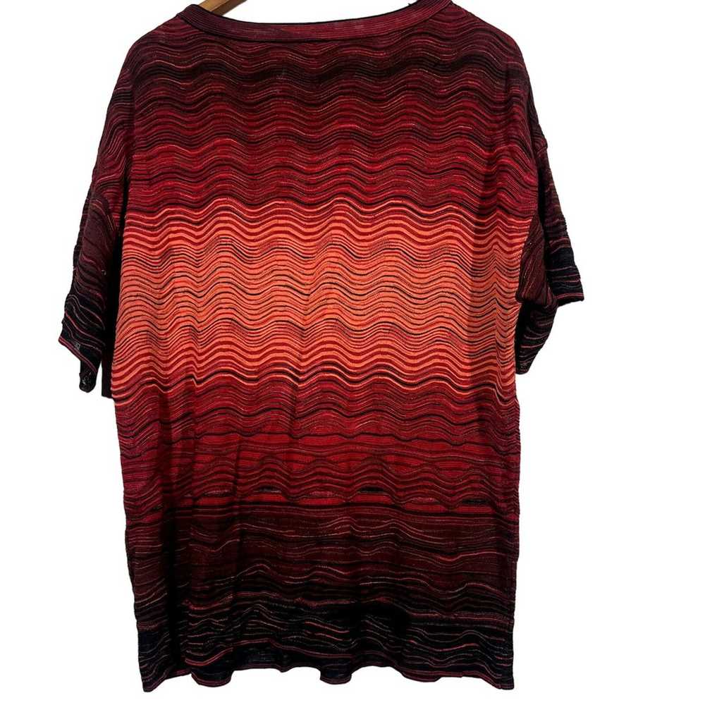 Missoni M Signature Red Oversize Tunic Top Short … - image 2