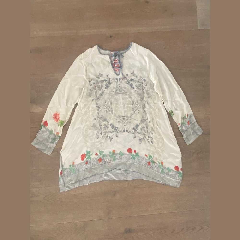 johnny was floral printed keyhole tunic blouse - image 1