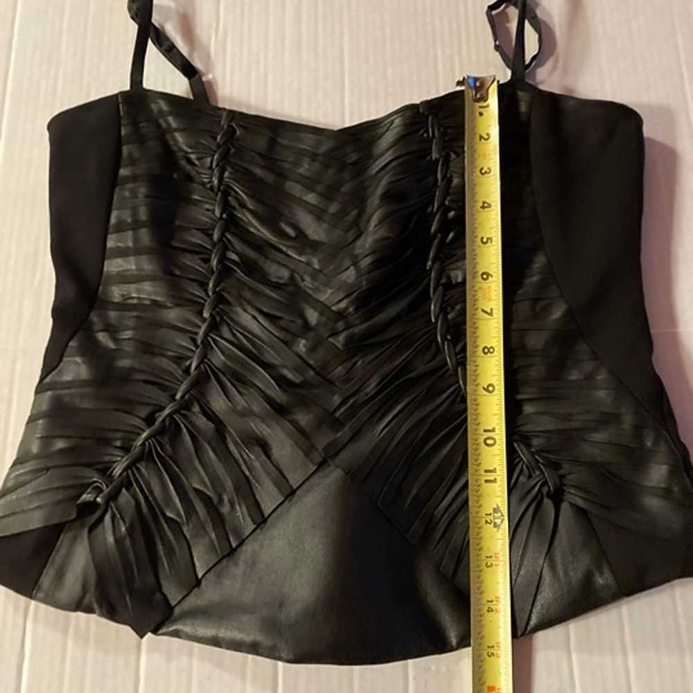 Elie Tahari Black Lambskin Leather Bustier Medium - image 9