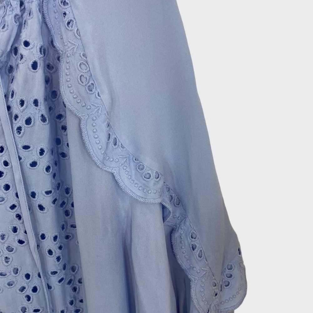 Reiss Blue Flora Broderie Scalloped Blouse US siz… - image 3