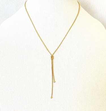 Dainty Negligee Gold Filled Y Necklace Knot and Do