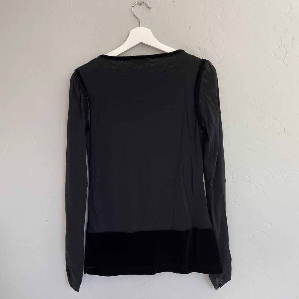 Auth PRADA Sheer and Velvet Bear Top - image 3