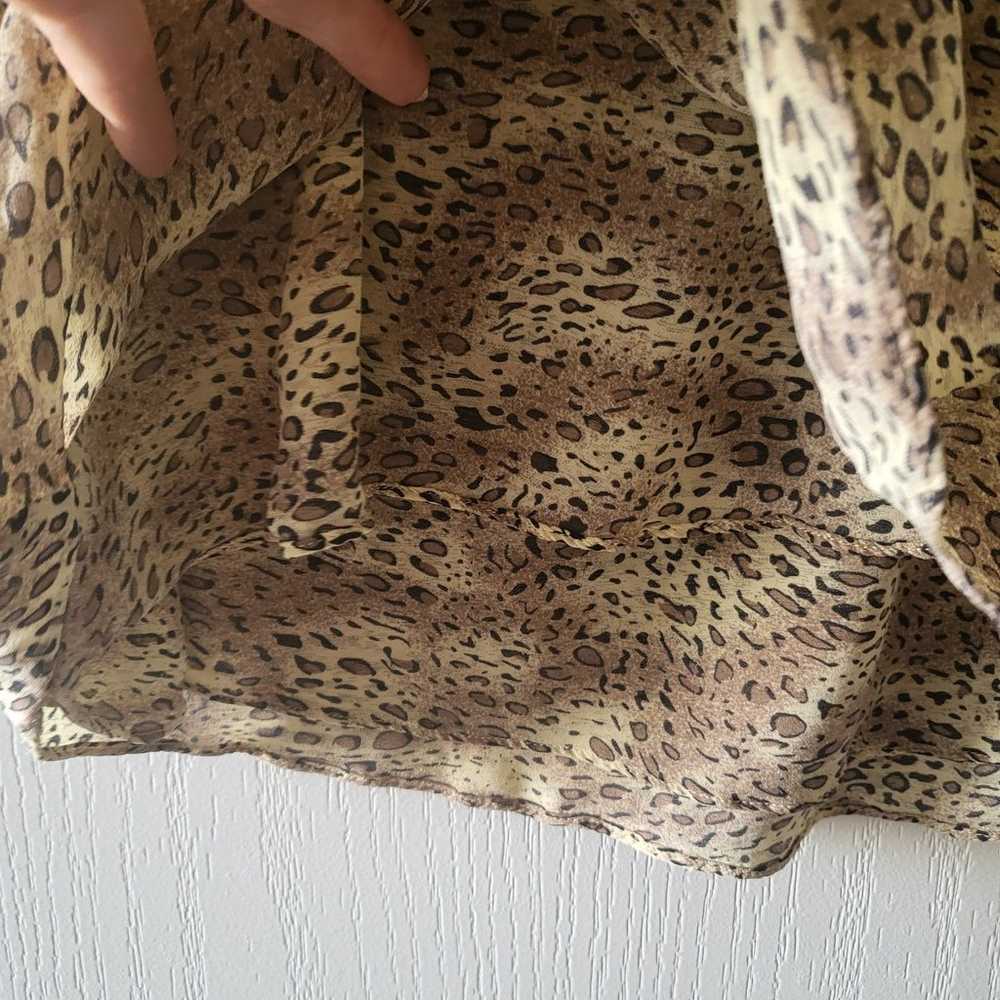 Parker Cheetah Print Sleeveless Silk Blouse Size L - image 5