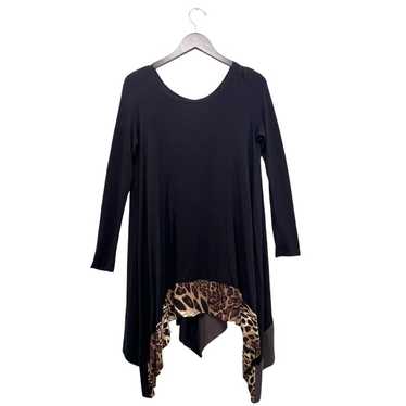 Alembika Top Tunic Black Animal Print Lagenlook A… - image 1