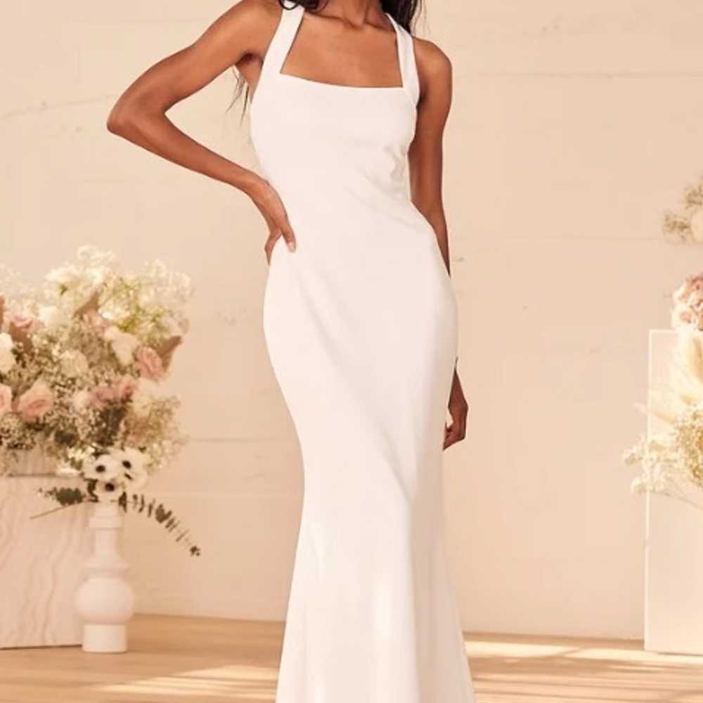 Romantic strapless square neck collarbone exposed… - image 3