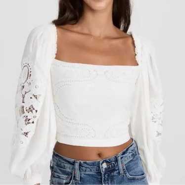 FARM Rio Off White Lace Blouse - Size Small - image 1