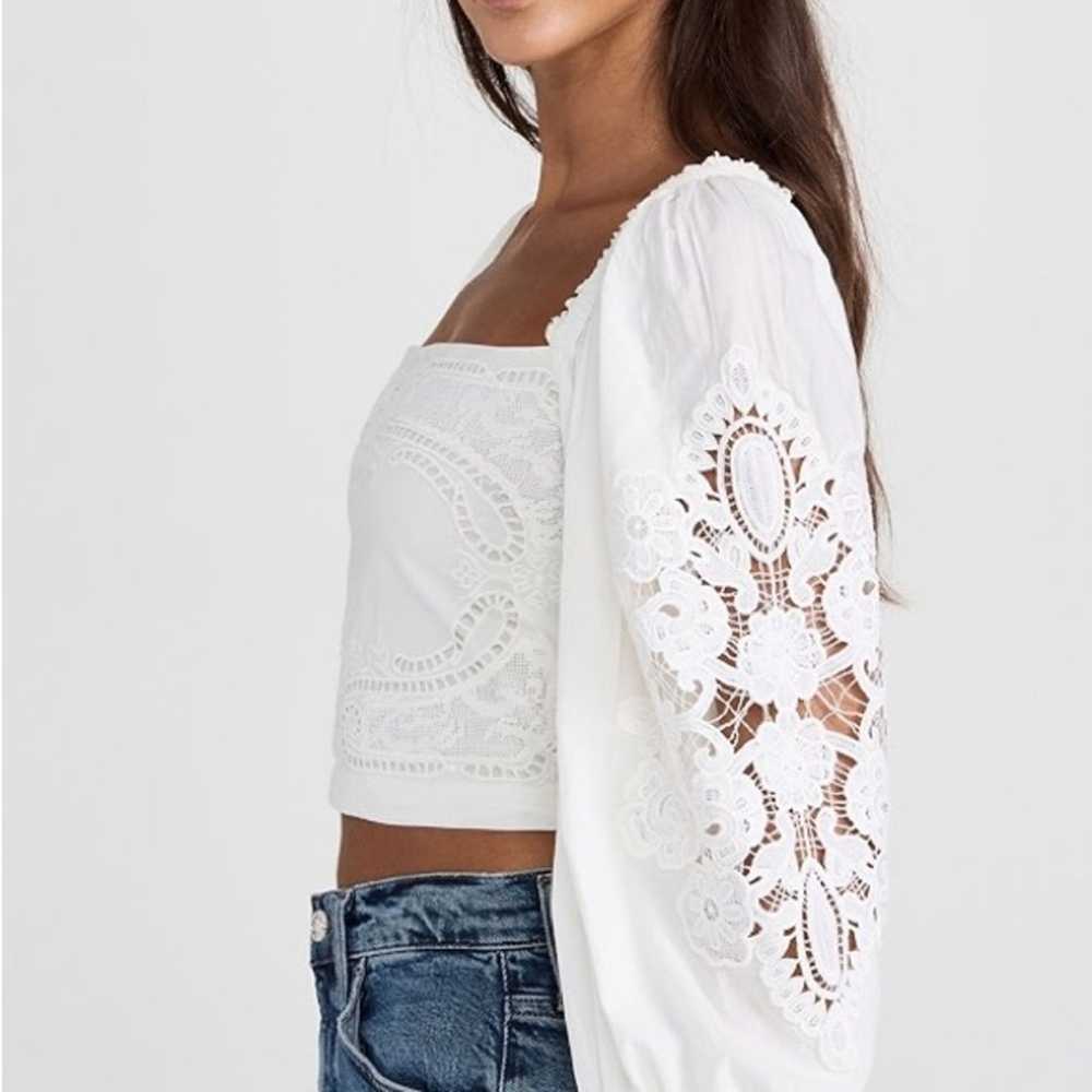 FARM Rio Off White Lace Blouse - Size Small - image 2