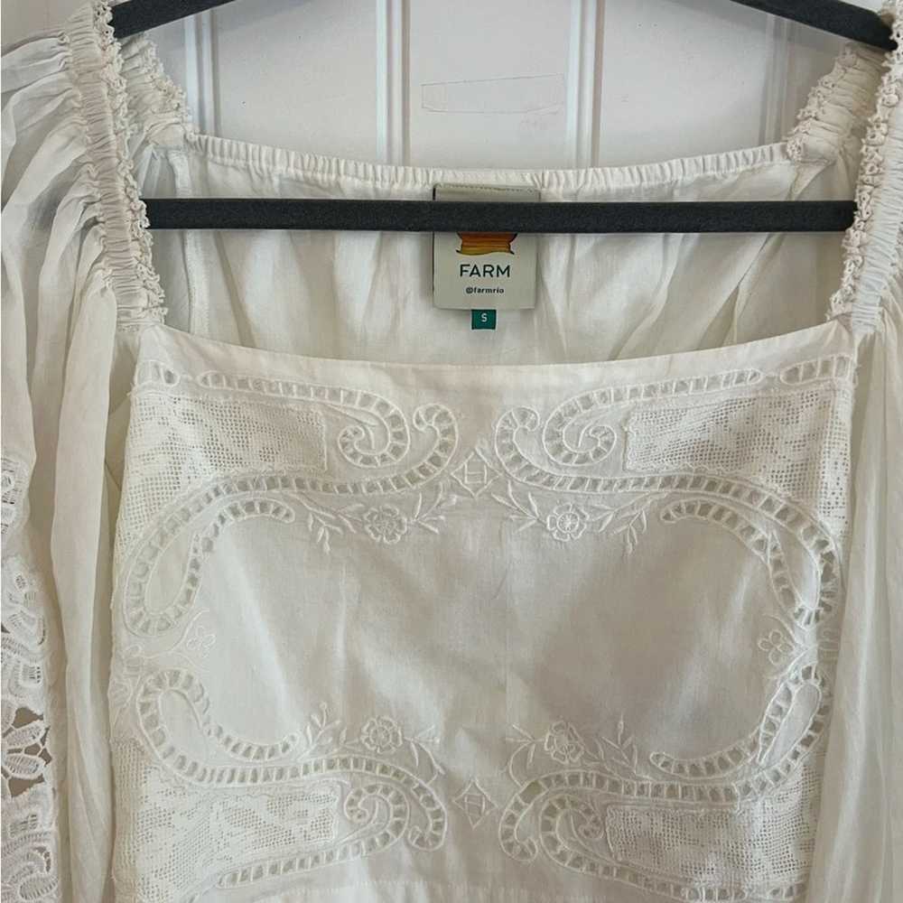 FARM Rio Off White Lace Blouse - Size Small - image 5