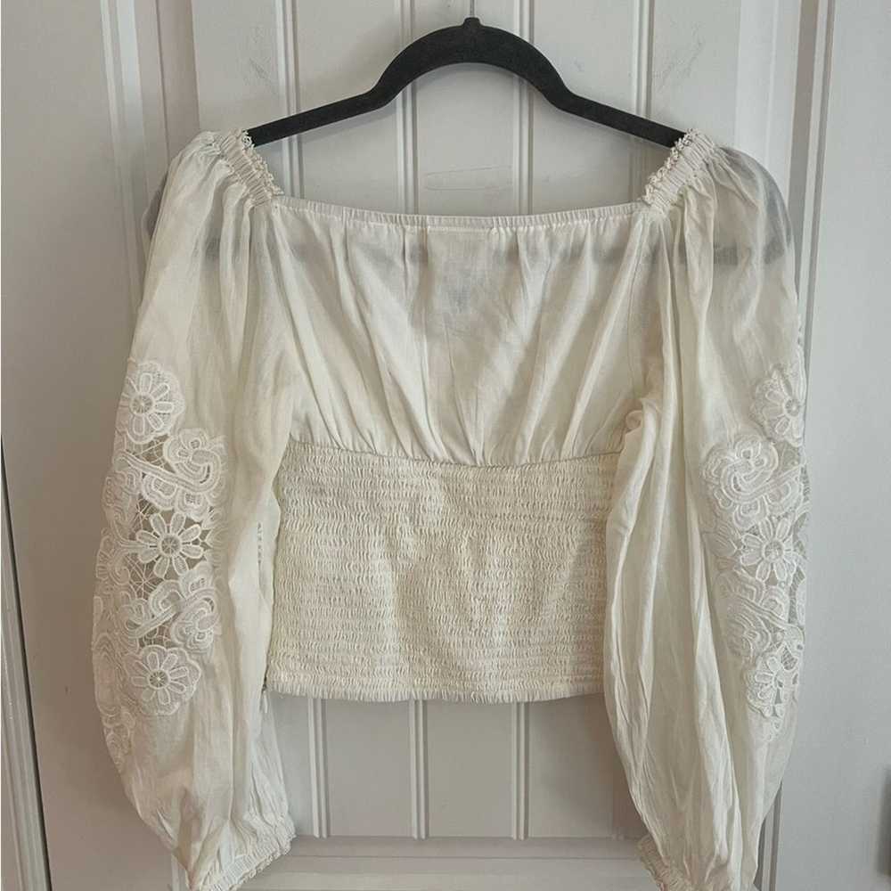 FARM Rio Off White Lace Blouse - Size Small - image 7