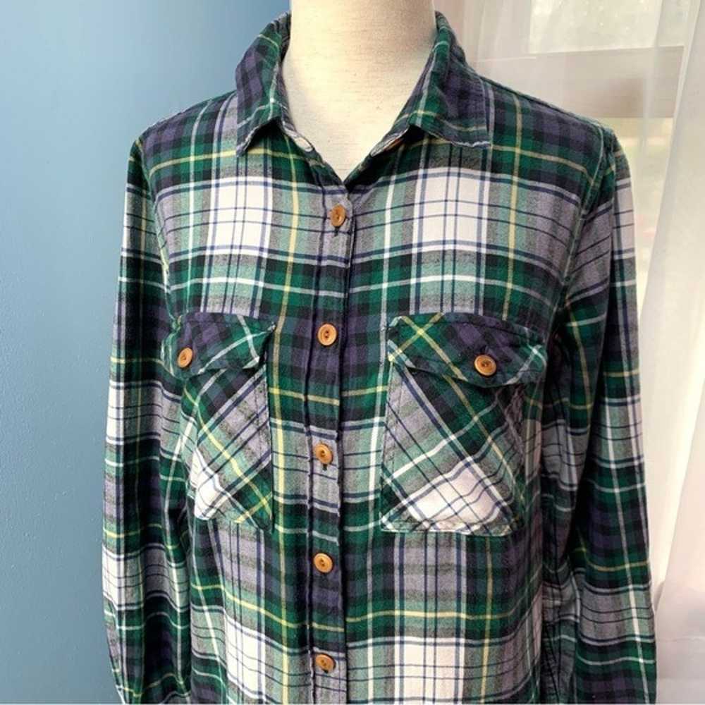 J. Crew Ridge Plaid Flannel Boyfriend Shirt - image 1