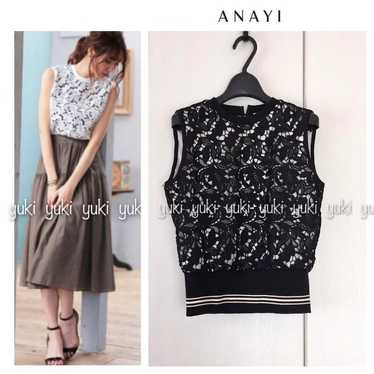 ANAYI Leaf Chemical Lace Rib Pullover - image 1