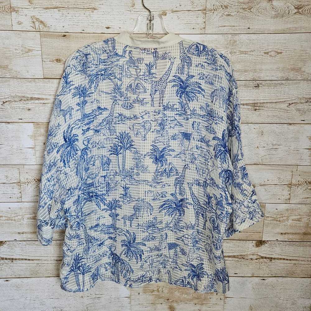 Tory Burch Tessa Silk Blouse Size 6 Safari Animal… - image 5