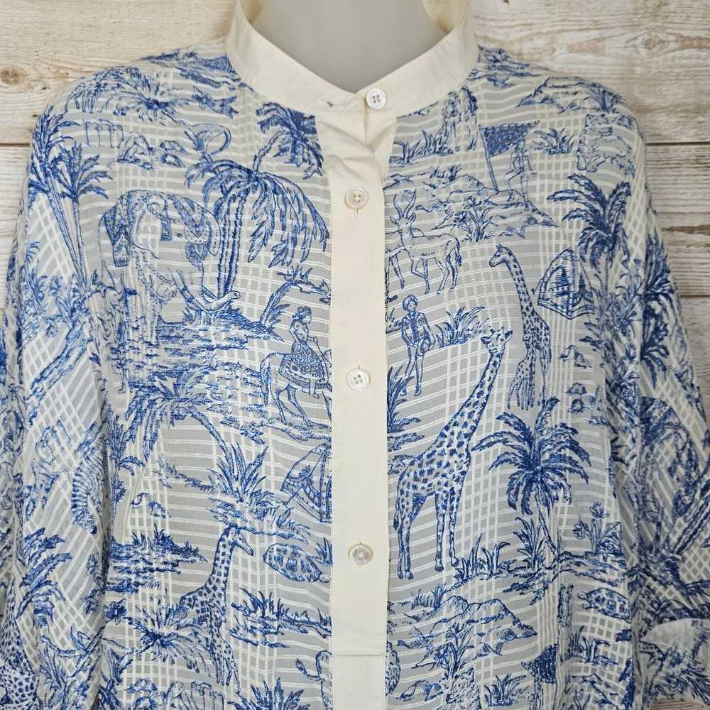 Tory Burch Tessa Silk Blouse Size 6 Safari Animal… - image 6