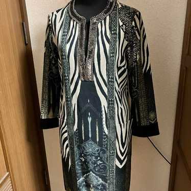 Etro Zebra Print Beaded Tunic - image 1