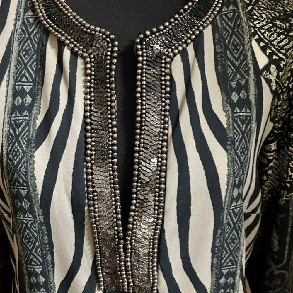 Etro Zebra Print Beaded Tunic - image 2