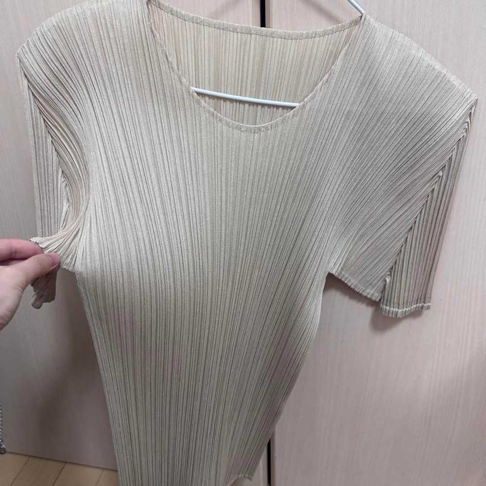 Issey Miyake Pleats Please V-Neck Top - image 3