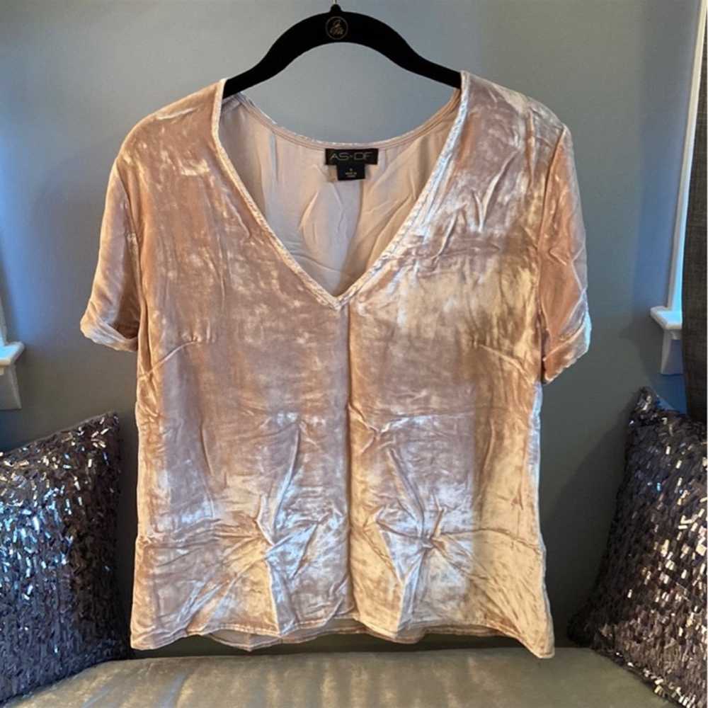 AS by DF Blush Crushed Velvet Top Size S - image 1