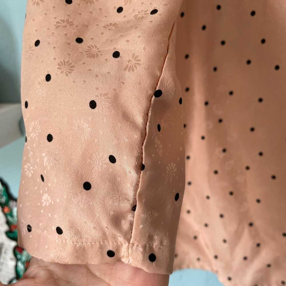 sezane quitterie pink polka dot floral silk blous… - image 9