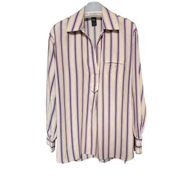 Smythe Size Large Oversized Striped Pullover Shirt