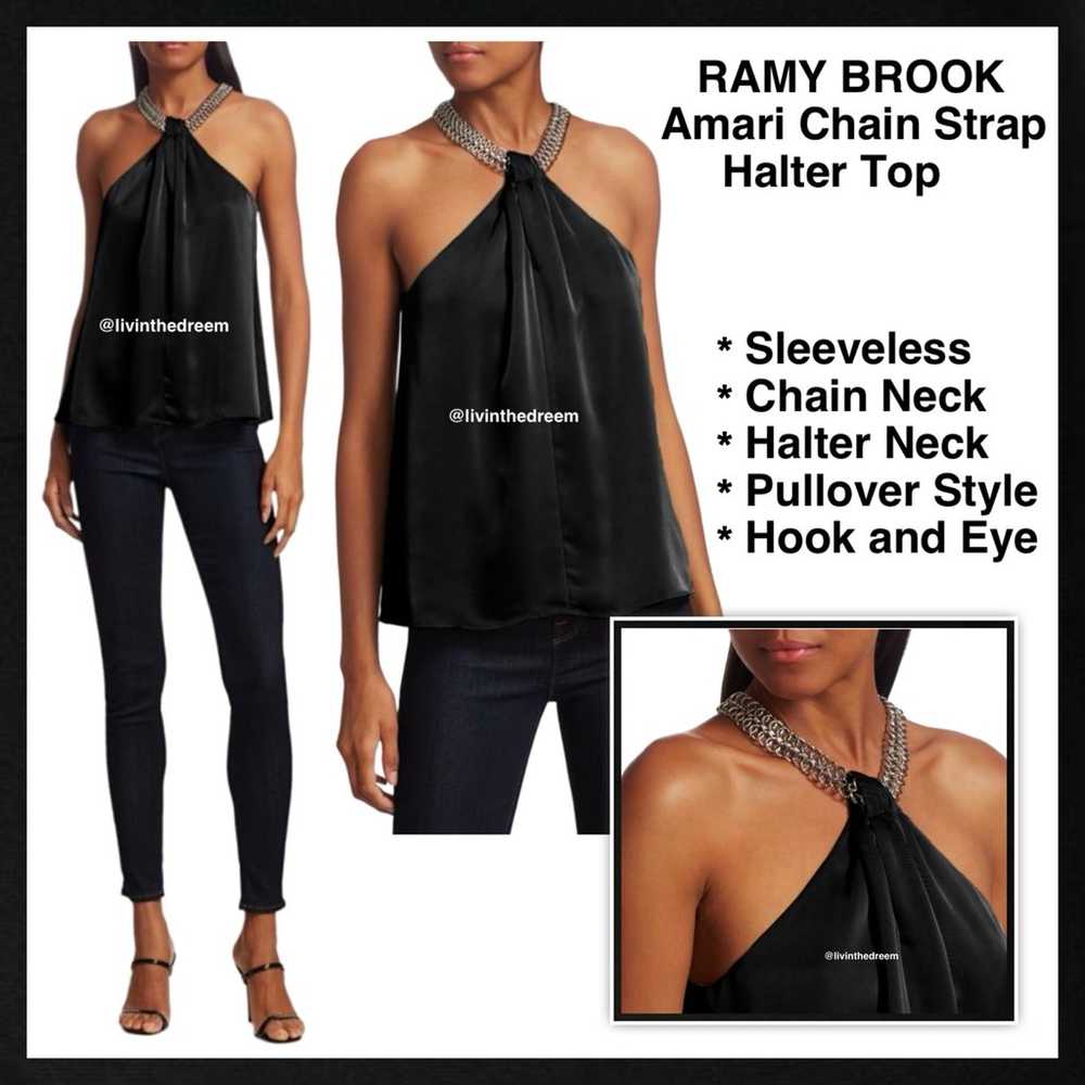 RAMY BROOK Amari Chain Strap Halter Top SZ L $315 - image 1