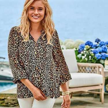 Lilly Pulitzer XL ELSA 100% Silk Blouse Top My Fa… - image 1